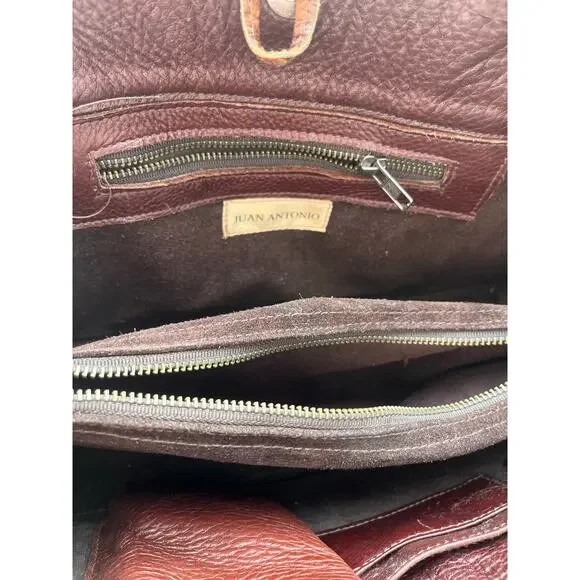 JUAN ANTONIO HORNBACK CARAMEL LEATHER TOTE - Picture 6 of 11